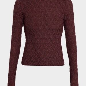 Ellie Lace Long Sleeve Tee by Rag & Bone - Burgundy